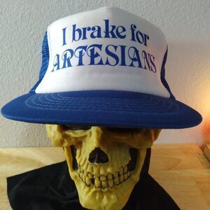 Deadstock Vintage I Brake For Artesians Olympia Brewing Snap Back Trucker Hat